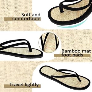 <span class=keywords><strong>Infradito</strong></span> da Donna in Bambù Antiscivolo Leggere Traspiranti per Esterni Primavera Estate Sandali da Spiaggia in <span class=keywords><strong>Paglia</strong></span> Intrecciata per Massaggio Punta Aperta - Product Image 2