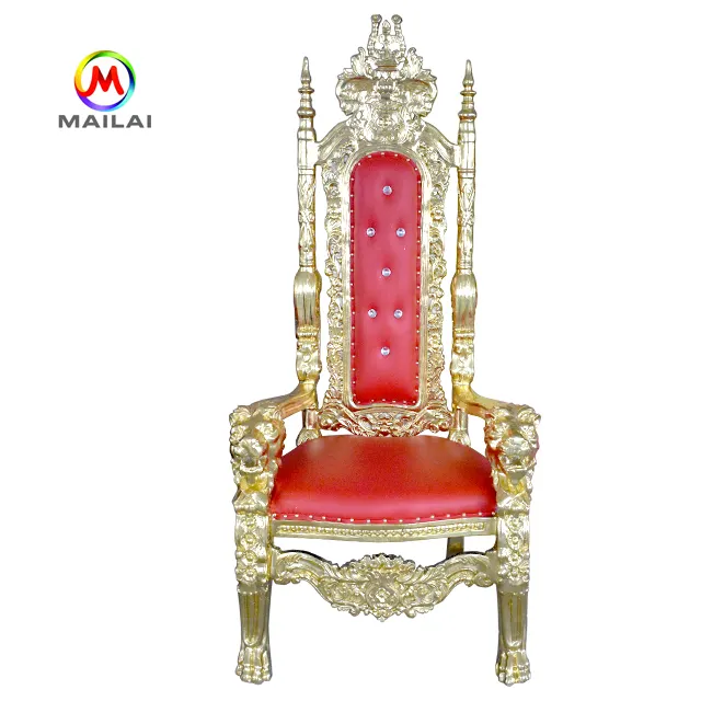 Hot Sale Furniture Luxury King Throne Chair Royal High Back Wooden Wedding Chair