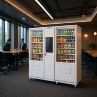 Distributeur automatique de snacks et de boissons avec écran tactile à code QR, options de paiement multiples, surveillance automatique du stock