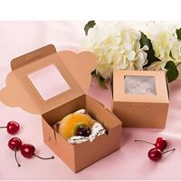 Boîte alimentaire sécurisée à base de carton de qualité alimentaire avec fenêtre latérale en PVC pour brunch du week-end et desserts