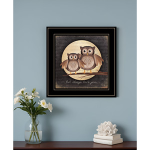 Gufo da HMS nero incorniciato arte della parete sempre per amore e bisogno di voi 2 stampa decorativa elegante - Product Image 1