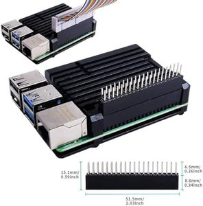 Caso Aismartlink para <span class=keywords><strong>Raspberry</strong></span> <span class=keywords><strong>Pi</strong></span> 4B, Caso Armadura <span class=keywords><strong>Pi</strong></span> <span class=keywords><strong>4</strong></span>, estojo de Alumínio <span class=keywords><strong>Pi</strong></span> <span class=keywords><strong>4</strong></span> com Resfriamento Passivo/Dissipação de Calor Shell - Product Image 6