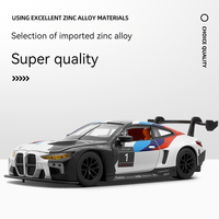 Voitures miniatures en métal moulé sous pression 1:24 BMW M4 GT3, jouets décoratifs, ornement, modèle de voiture en métal, collection, décoration