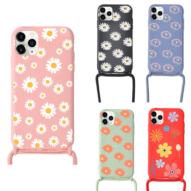 Custom Design Crossbody Lanyard Neck Strap Silicone Phone Case for iPhone 13 12 11 XR XS Max 7 8 Plus