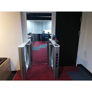 <strong>Half</strong> <strong>Height</strong> Glass Sliding Speed Gates <strong>Turnstile</strong> With Card Reader Access Control System for Security Entrance - Product Image 2