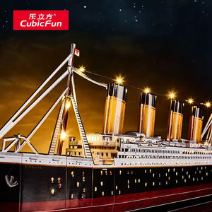 Rompecabezas de Papel 3D, Modelo del Titanic, Kit de Construcción con Luz LED, Juguete de Manualidades para Adultos y Niños, Decoración para <span class=keywords><strong>el</strong></span> Hogar, Regalo, 266 Piezas, CubicFun - Product Image 4