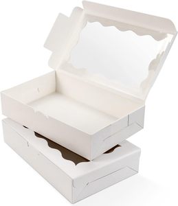 Caja <span class=keywords><strong>de</strong></span> Galletas <span class=keywords><strong>Kraft</strong></span> Blanca Premium Pequeña <span class=keywords><strong>con</strong></span> <span class=keywords><strong>Ventana</strong></span> Transparente para Empacar Postres, Dulces, para Bodas, Fiestas, Navidad, Cumpleaños - Product Image 5