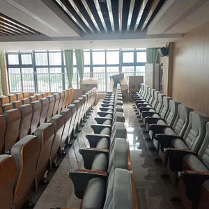 Silla de Auditorio para Teatro con Reposapiés de Aluminio, Escritorio Plano de Madera, Estilo Moderno con Tela, Plegable - Product Image 5