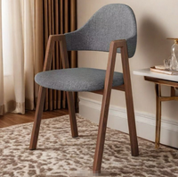 Chaises de salle à manger STG modernes et simples en tissu avec pieds en métal couleur noyer brun, avec dossier, pour l'extérieur, le jardin, la villa, meubles de jardin