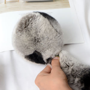 MWFur फैशन गर्म सर्दियों फैंसी घिरना नरम पूर्ण फर के लिए डबल-पक्षीय रेक्स खरगोश फर इयर मफ महिलाओं फर कान कवर महिलाओं के लिए - Product Image 2