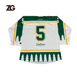 Set Jersey Hoki Es Poliester Berkualitas Tinggi dengan Celana dan Celana Pendek, Cetak Sublimasi Kustom Nama Tim, Jersey Latihan Hoki - Product Image 3
