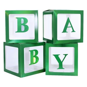 Nicro or lettres garçon et fille fête d'anniversaire sexe révéler blanc ballon boîtes <span class=keywords><strong>fond</strong></span> ornement bébé douche décorations - Product Image 6