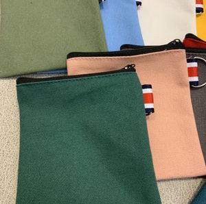 Fábrica Atacado Bonito Canvas Key Bag Viagem Zipper Portátil Mini Cartão Saco Pequeno Presente Dinheiro Sacos DIY Mão Desenho Coin Purse - Product Image 6