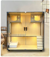 Vente en gros : Villa et cage pour chat en bois massif, design moderne et luxueux, avec maisonnette confortable pour chats d'intérieur, design tendance pour salon