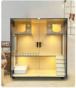 Vente <span class=keywords><strong>en</strong></span> gros : Villa et cage pour chat <span class=keywords><strong>en</strong></span> bois massif, design moderne et luxueux, avec maisonnette confortable pour chats d'intérieur, design tendance pour salon - Product Image 2