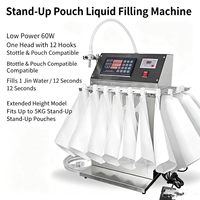 Petite machine de remplissage automatique pour sachets Doypack, sachets souples, et emballages stand-up pour savon, détergent, huile, jus, ketchup, pâte, sauce, liquides