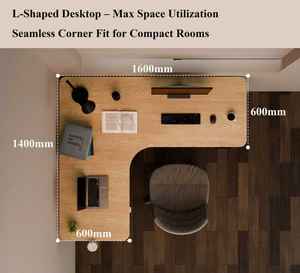 Bureau d'angle réglable en hauteur PRORIALS à double moteur et 3 pieds, avec support pour tasse et crochet, idéal pour le travail - Product Image 3