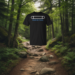 T-shirt Fear No Trail pour hommes, femmes et enfants, design 4x4, en coton noir, coupe unisexe - Product Image 3