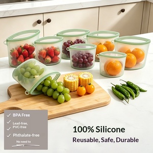 Sacos Dobráveis de Silicone Premium, Seguros para Micro-ondas, Selados para Congelamento, Armazenamento e Preservação na Cozinha, Padrão Europeu, Produto Transfronteiriço - Product Image 2