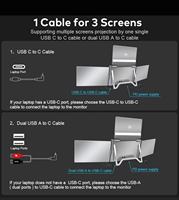 14-Inch Triple Screen Portable Monitor with Type-C FHD 1920x1200 IPS 100% SRGB for Coding Trading & Office Productivity