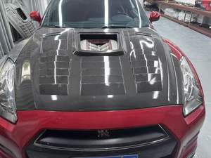 Углеродное волокно капот со стеклом для GTR R35 botnet Bodykit - Product Image 3