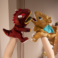 Marionnettes à main Dragon cracheur de feu en peluche, dessin animé parent-enfant, bouche ouverte, gants éducatifs dinosaure pour enfants, coton PP