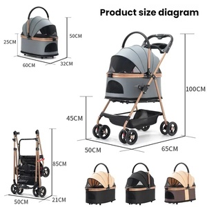Yueshang Multi Couleur Voyage En Plein Air 4 Roues Pet Carrier Poussette Pliant <span class=keywords><strong>Chien</strong></span> Transporteur Ville <span class=keywords><strong>Marche</strong></span> Promenade <span class=keywords><strong>Chariot</strong></span> Pour Chiens Et Chats - Product Image 3