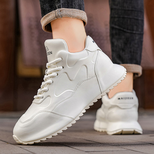 39-442025 Nouvelles chaussures blanches montantes pour hommes Chaussures pour hommes à la mode Chaussures de sport de <span class=keywords><strong>basket</strong></span>-ball à semelle épaisse pour l'extérieur - Product Image 6