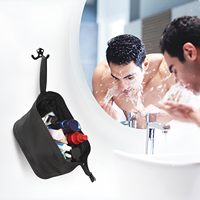 Trousse de Toilette de Voyage Portable Étanche Double Couche avec Double Fermeture Éclair et Sangle de Transport pour Hommes – Pochette de Rangement pour Articles de Rasage, Cosmétiques et Accessoires