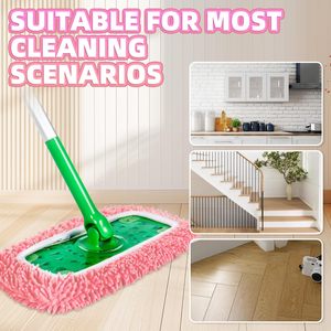 4 confezioni di tamponi per mocio compatibili con spazzatrici in microfibra ciniglia lavabili con spazzino a secco e <span class=keywords><strong>panni</strong></span> per spazzare a umido - Product Image 4