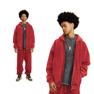 Мужская осенняя спортивная толстовка-кардиган свободного кроя из дышащего шелка в американском стиле, цвета земли, 2026 - Product Image 6