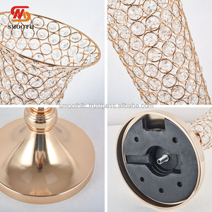 Base de Trompeta de Cristal Acrílico Dorado/Plateado para Decoración de Bodas, Centros de Mesa, Florero - Product Image 3