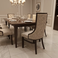Silla de Comedor de Lujo Contemporánea con Estructura de Madera Maciza y Tapicería de Tela - Muebles Cómodos para el Comedor