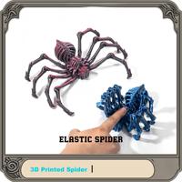 Adorno de Araña Elástica Móvil Impresa en 3D de Ácido Poliláctico, Diseño Realista, Puede Contractarse, Modelo Integrado, Artículo Coleccionable 3D 003