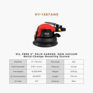 Lijadora Orbital Neumática Profesional de 6 Pulgadas para Trabajos de Carrocería HY-1387AN5 - Product Image 5