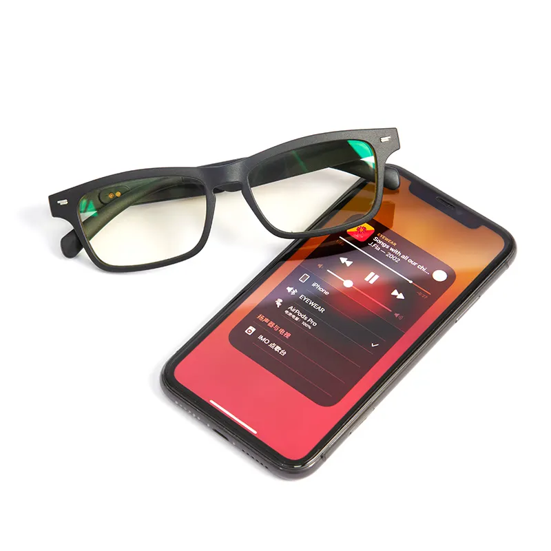 Kacamata Komputer untuk Ponsel Pintar, Kacamata Konduksi Tulang Apple dengan Blok Cahaya Biru Suara Berkualitas Tinggi