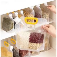 Poche souple portable et durable en plastique transparent avec bec verseur et poignée pour eau potable, liquides et boissons (1,5L, 2,5L, 5L)