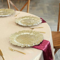 Vente chaude pas cher 13 "vente en gros fête élégamment décorée vaisselle ensemble récif mariage luxe dîner chargeur assiette fruits