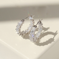 Boucles d'oreilles en or Elisa Luxury 10K 14K 18K, certifiées IGI, serties de diamants de laboratoire, bijoux fins, créoles pour hommes et femmes