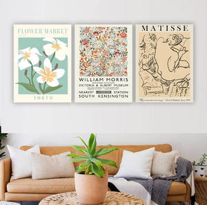 Impressions murales abstraites florales bohèmes modernes, vente en gros, personnalisées, William Morris, Matisse, Art déco, style classique, affiches sur toile - Product Image 6