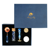 Kit Complet de Cire à Cacheter Ciel Étoilé avec Boîte Cadeau, Scellés pour Enveloppes, Pastilles de Cire, pour Agenda et Anniversaire