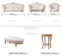 Nouvel arrivage : Ensemble de canapés en tissu de style français pour salon, meubles de maison, ensembles de canapés français en bois personnalisés