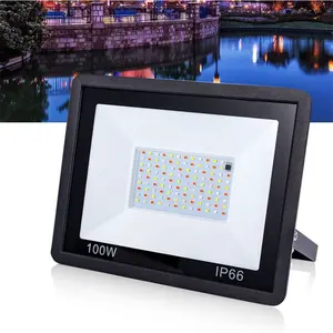 RGB RGBW điều khiển từ xa LED Đèn pha 100W 120W Công viên vườn ngoài trời Đèn pha IP65 sân vận động LED ánh sáng