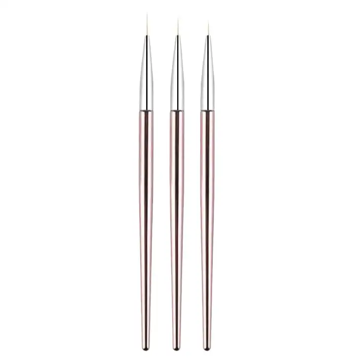 Manicure Light Therapy Nail Art Dotting Decoration Tools Primer Pen Three Sets Rose Gold Bar Manicure Brush Set