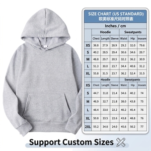 Custom Heavyweight Cotton Tracksuit Set Men's Oversized <strong>Hoodie</strong> <strong>and</strong> <strong>Joggers</strong> Minimalist Streetwear OEM Factory Direct - Product Image 2