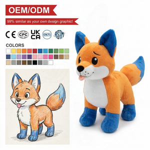 Fabricante de Peluches Personalizados: Peluche de Zorro con Detalles Azules, Mercancía de Anime y <span class=keywords><strong>Manga</strong></span>, Caja Sorpresa - Product Image 1