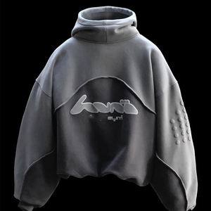 プレミアム500GSMヘビーウェイトフーディー メンズ 3D刺繍 DTGプリント カスタム オーバーサイズ プルオーバー 高品質コットン テリー スウェットシャツ ロゴ付き - Product Image 4