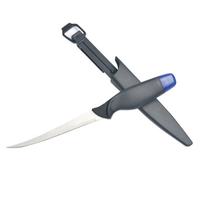 Couteau à filet professionnel de haute qualité pour la pêche avec lame en acier inoxydable, manche en plastique, design écologique et étui