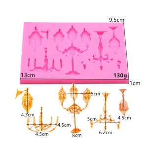 Moule en silicone graphique DIY pour gâteaux, fondants et pâtisseries, motifs lampes de table, lampadaires européens, 3D, 5 styles classiques populaires, prix usine - Product Image 2