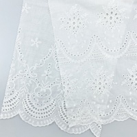 Tissu en coton brodé à œillets, dentelle, voile floral pour robe